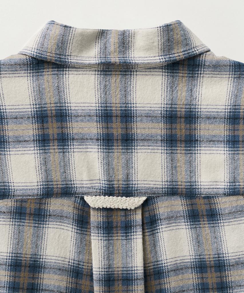 Seteo (W) Classic Flannel Check Shirt Blue