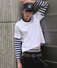 DOFFJASON Vintage Distressed Ringer Tee White