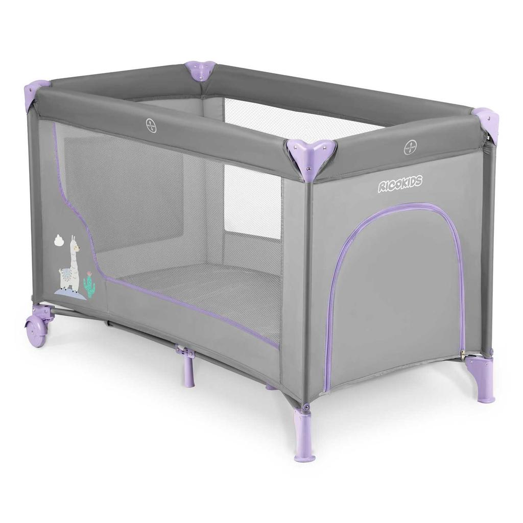 Travel Cot 125 X 65 X 78 Cm Rk-240 Gray-Lavender