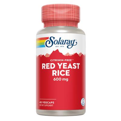 Solaray Red Yeast Rice 600mg | Healthy Heart & Cardiovascular System Support | Non-Irradiated & No Citrinin | Lab Verified | 45 VegCaps