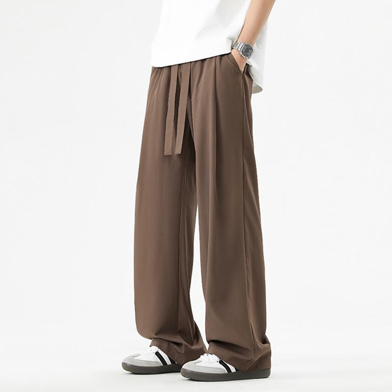 Droopy Trousers for Men's New Spring and Summer Loose Straight-leg Casual Trousers for Boys High Waist Wide-leg Pants