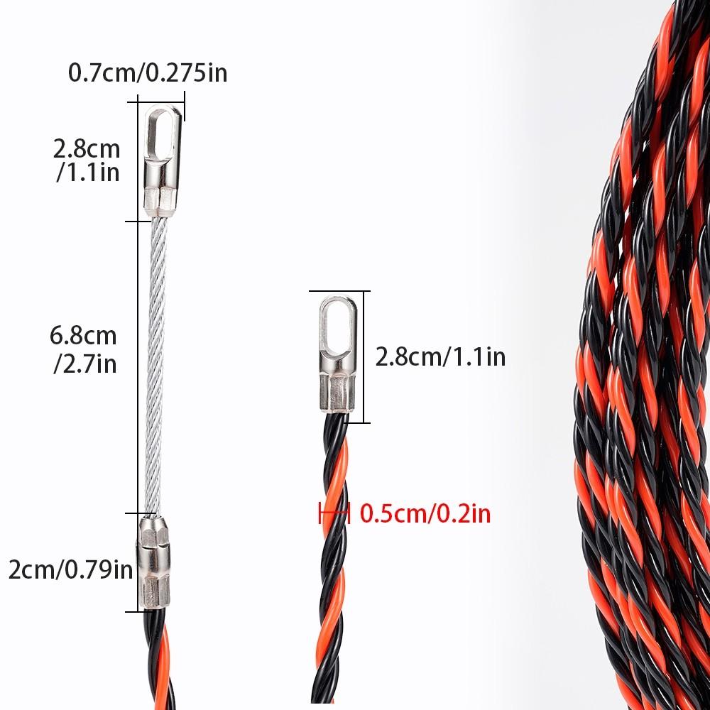 30/50M Duct Snake Rodder Conduit Fish Tape Reel Cable Installation Tool Electrician Threading Device Cable Wire Puller