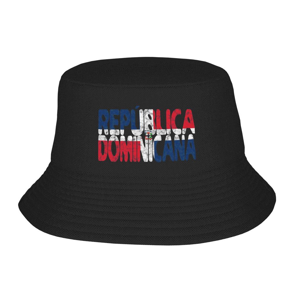 Dominican Republic Flag Hispanic Heritage Bucket Hat For Men Beach Floppy Hat Street Foldable For Camping Fishing Caps Bob Hat