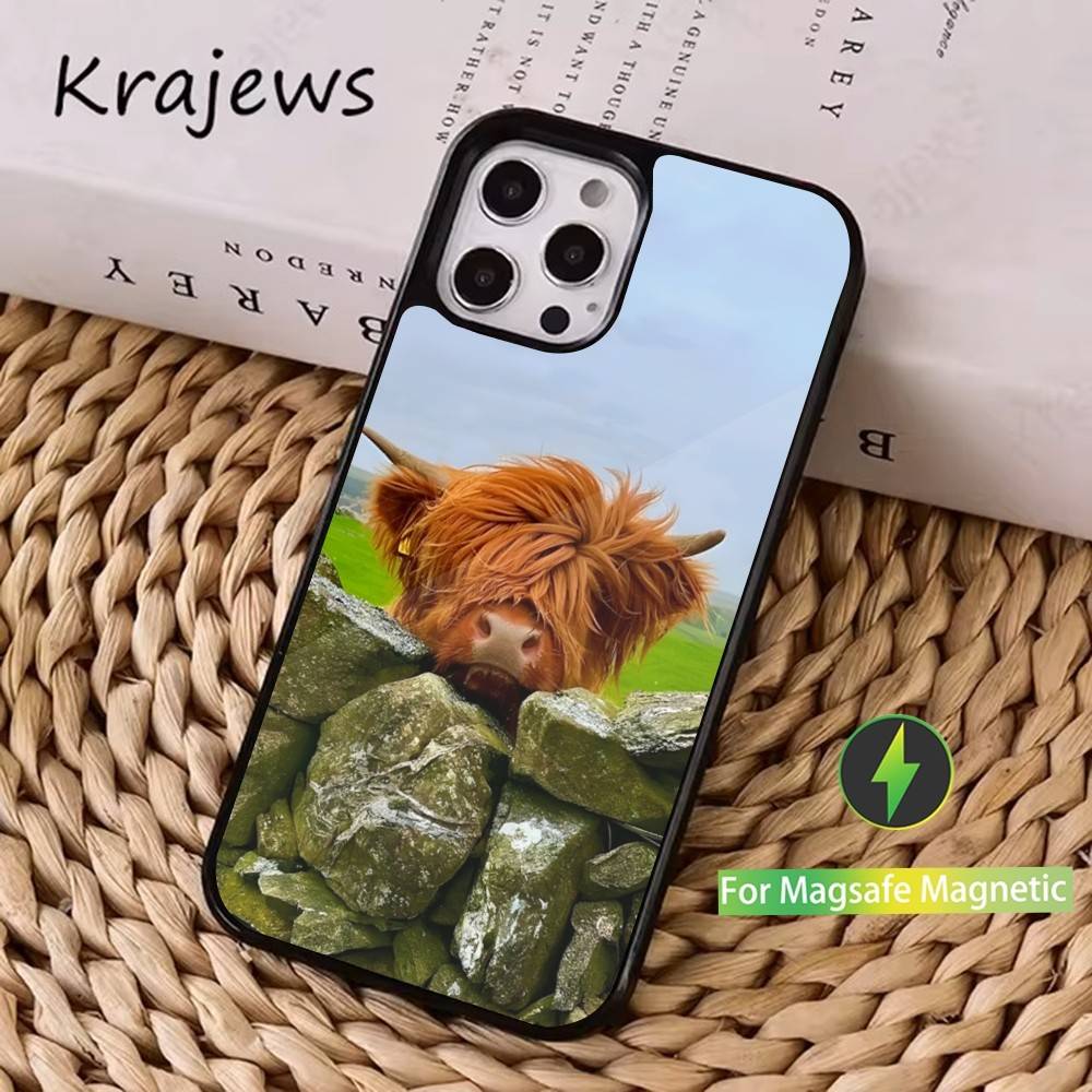 

Highland Cow Cute Animal Phone Case For iPhone 16,15,14,17,13,12,11,Pro,Max,Plus,Mini, Magsafe,Magnetic Wireless Charging Case iPhone17PRO