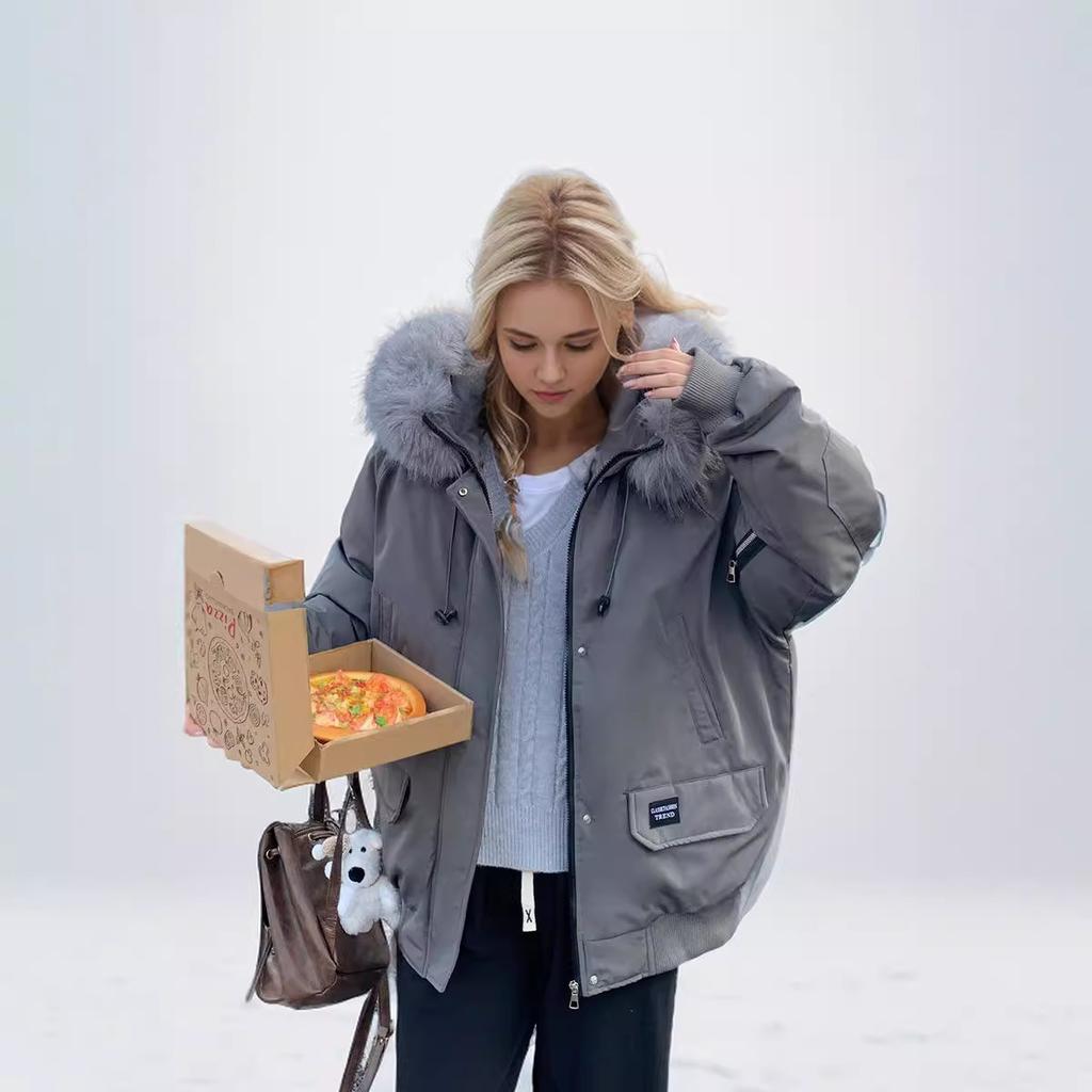 YJKDYK 2024 Winter Jacket Women Parka Coat Female Fur Collar Hooded Parkas Cotton Jacket Lady Warm Snow Wear Padded Clothes