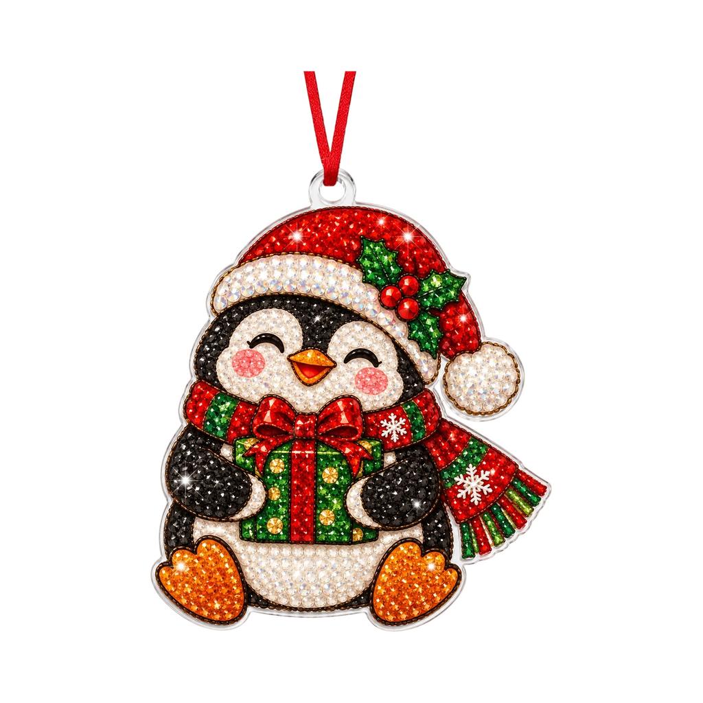 Christmas 2D Acrylic Hanging Ornament Cute Holiday Decoration for Kids