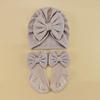 Baby Bow Headband & Socks Set - Newborn Hat & Accessory Bundle