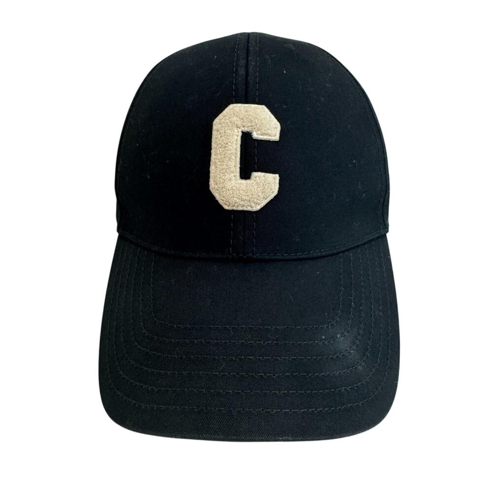 CELINE 2AUY8969P C Logo Initial Baseball cotton cap black cotton Used