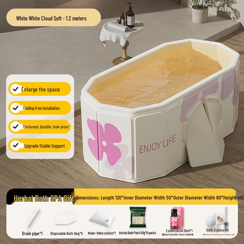 Foldable Full Body Bath Tub for Adults & Couples - Compact Household Bath Basin & Children's Sitz Bath