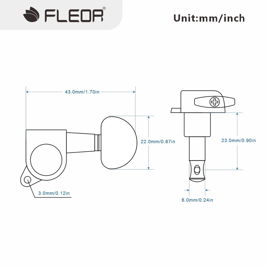 FLEOR Set of 3L3R Acoustic Guitar Tuning Keys Pegs Sealed Machine Heads Tuners Guitar Parts