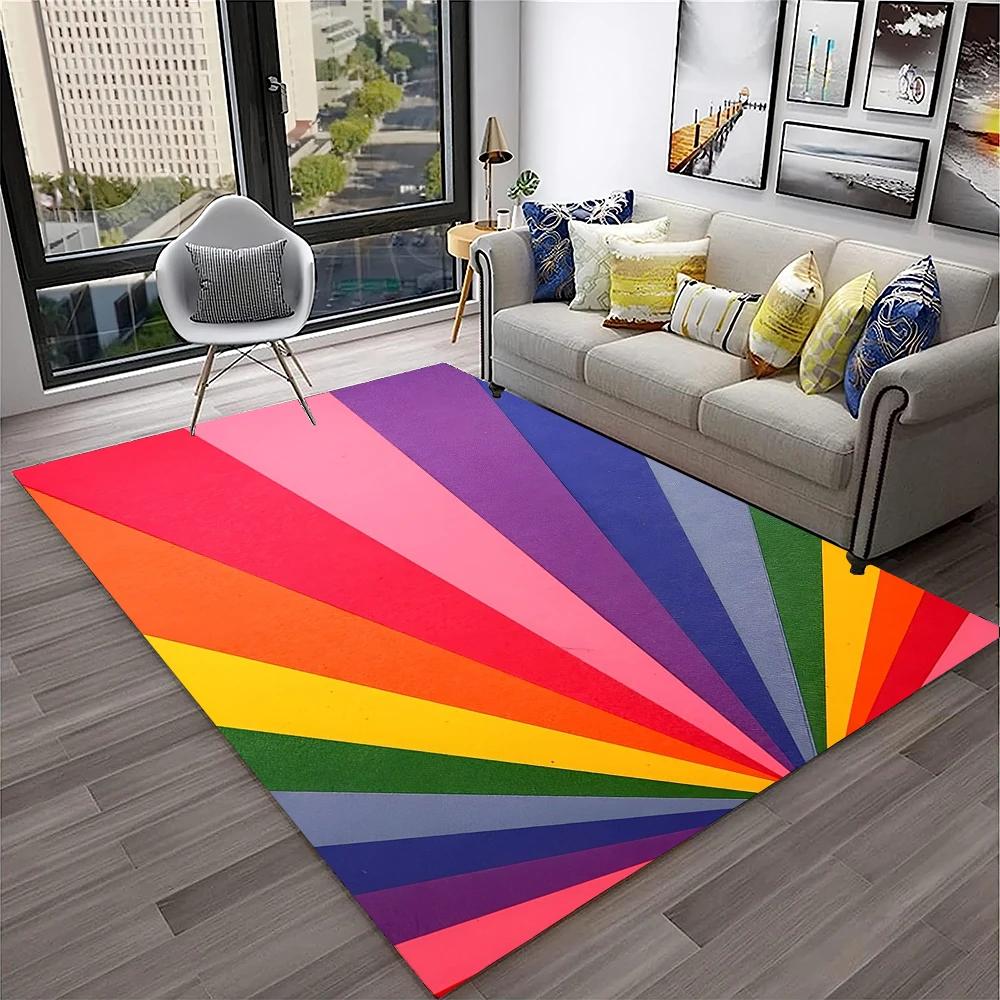 3D Colour Illusion Rainbow Vision HD Carpet Rug for Home Living Room Bedroom Sofa Doormat Decor,kids Area Rug Non-slip Floor Mat