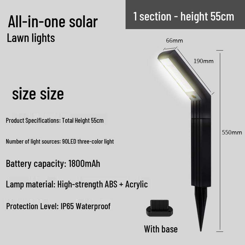 Waterproof Solar Outdoor Garden Lamp for Courtyard, Villa, Lawn, and Aisle