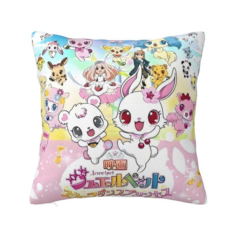 Custom Nordic Sanrio Jewelpet Anime Cushion Cover for Sofa Polyester Cartoon Kawaii Pillow Case Living Room Decoration
