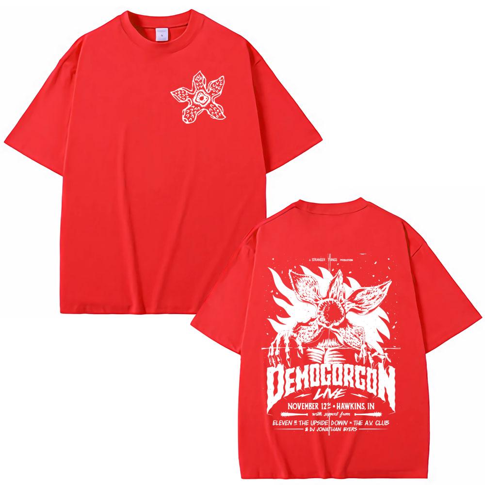 Eddie Munson The Demogorgon Hunter 100%cotton men's shirt Cannibal Flower Monster Graphic short sleeve oversized Women T-shirts