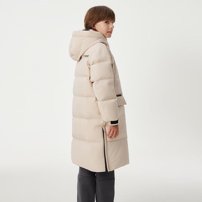 Tanboer Kids' Mid-Length Hooded Down Jacket