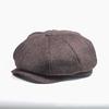 Male Plus Size Ivy Hat Big Head Man Felt Newsboy Cap Dad Leisure Beret Caps Winter Wool Flat Octagon Caps 55-59cm 60-62cm