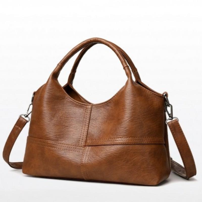 Vintage Leer Patchwork Handtas Mode Schoudertas Dames Vintage Crossbody Tas Werk Boodschappen en Dames Vakantiecadeaus
