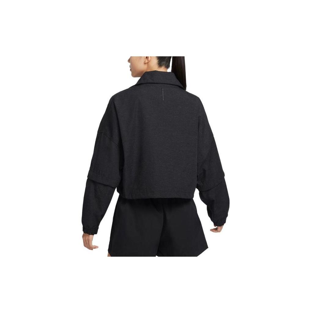 Nike Sportswear Tech Pack Solid Color Stand Collar Zip Short Sleeve Jacket Women Jackets Black DV8488-032