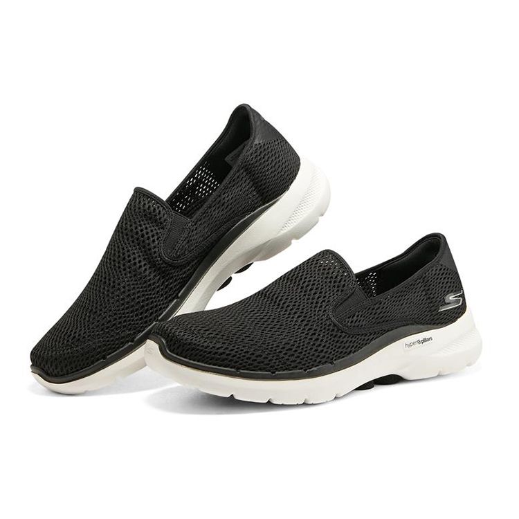 Skechers Go Walk 6 Mesh Fabric Slip-On Sports Shock Absorbing Durable Breathable Lightweight Low-Top Casual Shoes Men sneakers Black 894136-BLK