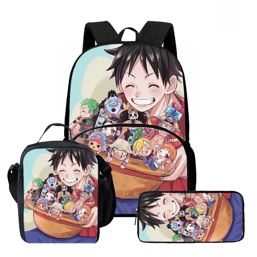 15 Inch One Piece Lightweight 3PCS School Backpack Set with Front Pocket, Lunch Bag, Pencil Case, Unisex for Boys Girls Age 6-10