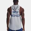 Under Armour Mouwloos Sportvest met Capuchon en Logo Print Heren Tops Heather-Grijs 1376939-035