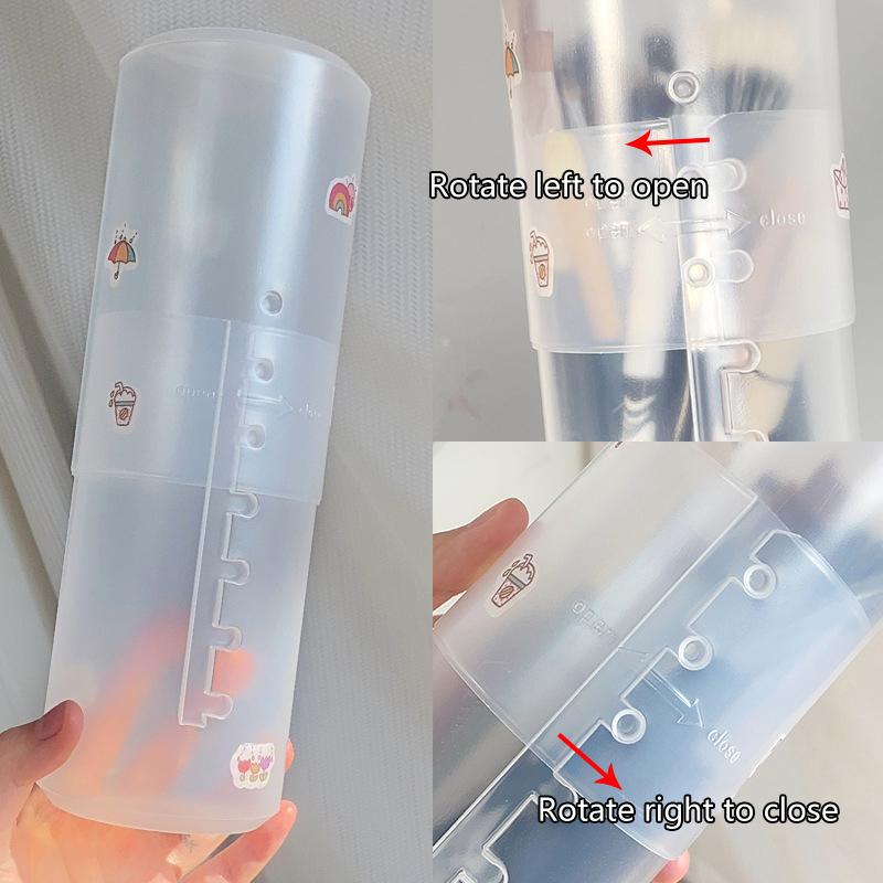 

Регульований прозорий циліндр для зберігання пензля для макіяжу 6th Gear Тримач для пензля для макіяжу Дисплей Органайзер для чашок для зберігання з кришкою