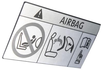 CO-AMS-01A OBJ Autocollant Monotone Airbag 4,9 x 2,6 pouces (125 mm x 65 mm)