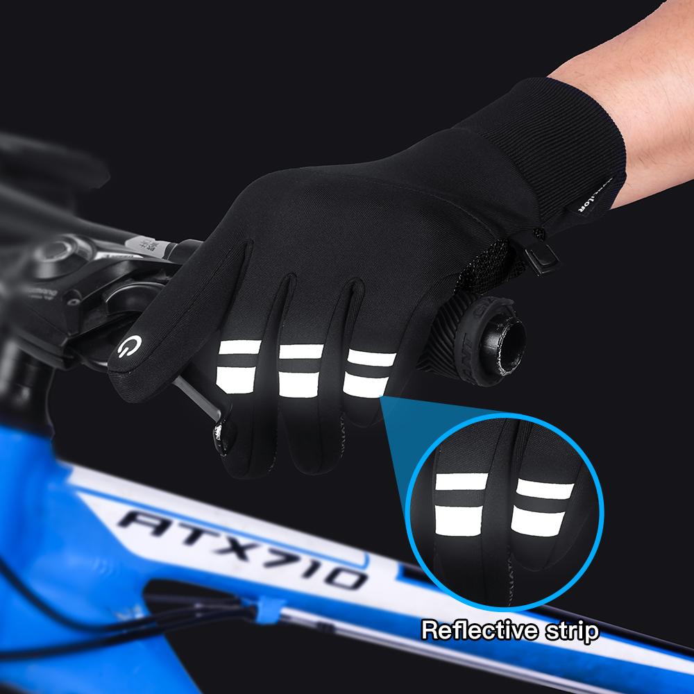 Reflective Waterproof Winter Warm Cycling Gloves for Men Women Touchscreen Thicken Sports Ski Gloves for Snow Running Motorcycle