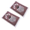 2Pcs Pray Rug Portable Thick Soft Embroidered Mat with Tassel for Women Men Children Meditation