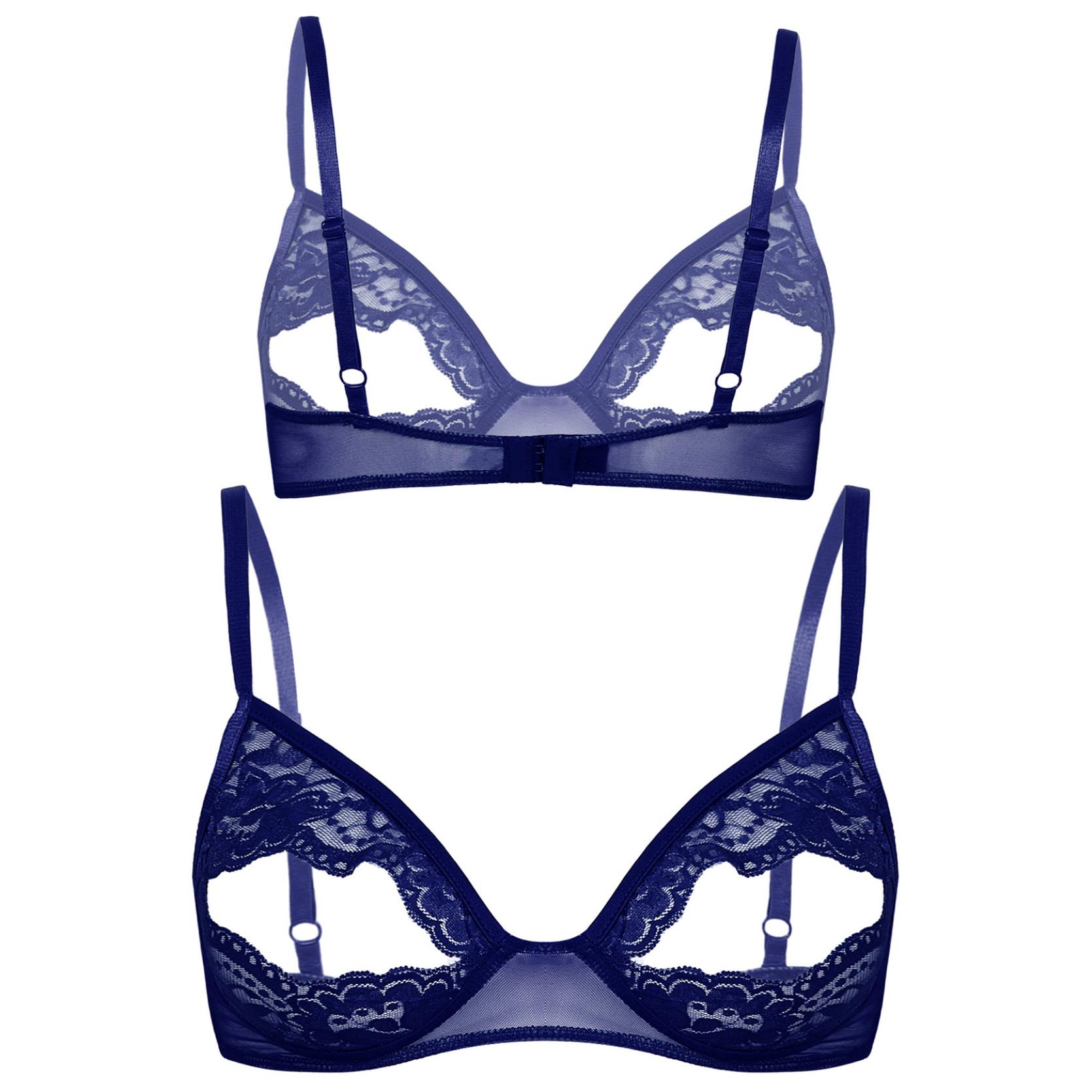 

Женский регулируемый бюстгальтер без рукавов с треугольными цветочными бретелями без косточек без подкладки, треугольный кружевной бюстгальтер с цветочным принтом 5XL темно-синий