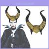 Nowa złota maska z rogami Maleficent z lateksu na Halloween, Cosplay i Karnawał 2024