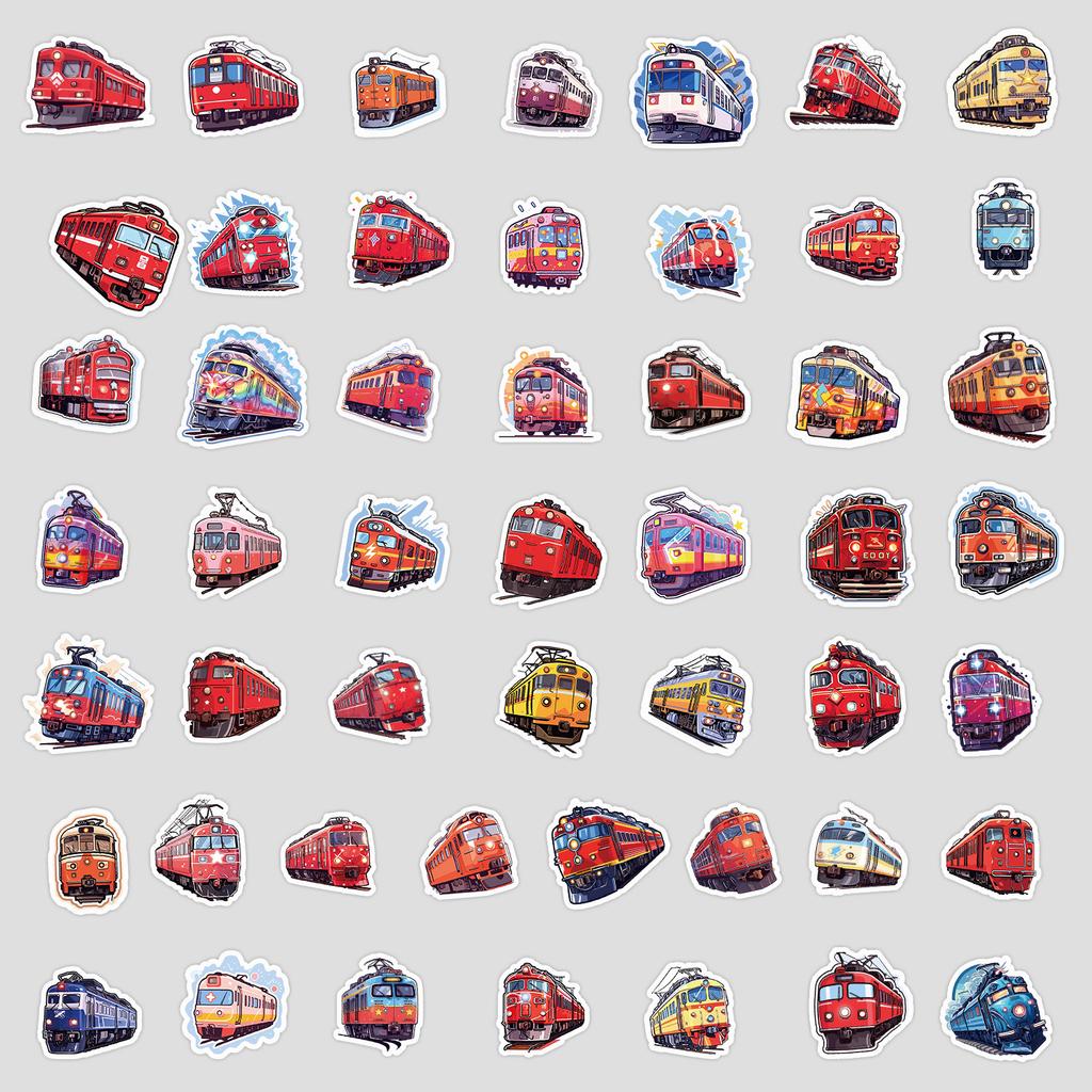 50 Locomotive Series Graffiti Stickers DIY Stationery Stickers Water Cup Suitcase Waterproof Decorative Stickers Occasionally