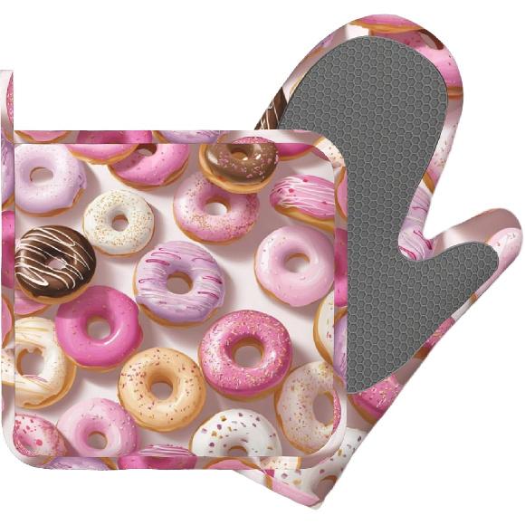 Day of The Dead Oven Mitt and Pot Holder with Silicone Heat Resistant Kitchen for Cooking BBQ Baking Grilling Cooking Protection