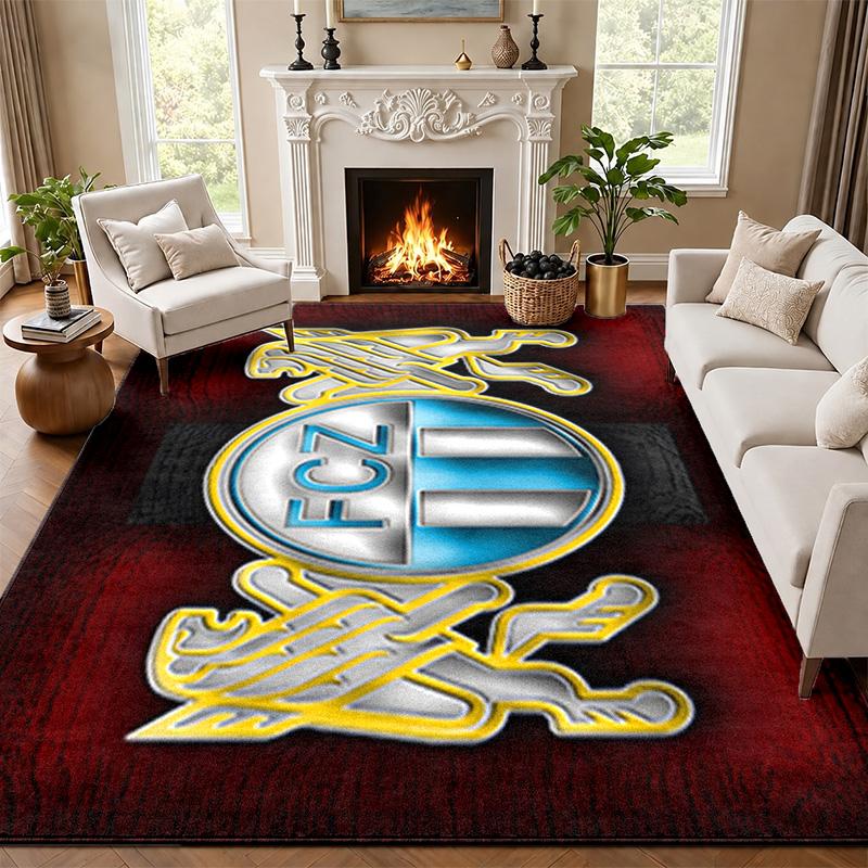 FC Zurich Carpet Door Mat for Living Room or Bedroom Protective Mat Under Chair Office Decoration Christmas Gift Birthday Present