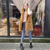 Autumn and Winter New Plush Suit Collar Vest Female Korean Version Student Imitation Fur Fur Vest Jacket Retro Style