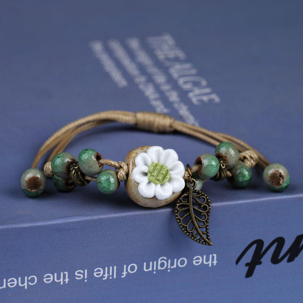 Broken Bridge Ceramic Floral Handmade Bracelet - Women's Fashion Jewelry