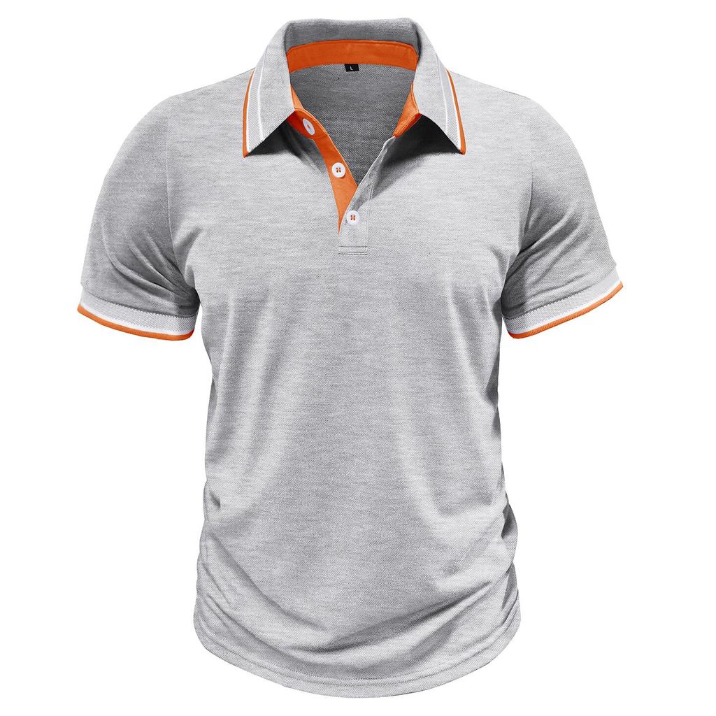 T-shirt da uomo Polo a maniche corte a blocchi di colore Colletto con bavero Top Camicia da tennis da golf casual estiva quotidiana da uomo