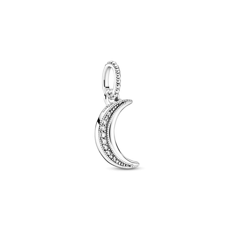 Pandora Shining New Moon Pendant Unisex Jewelry 399184C01 Silver