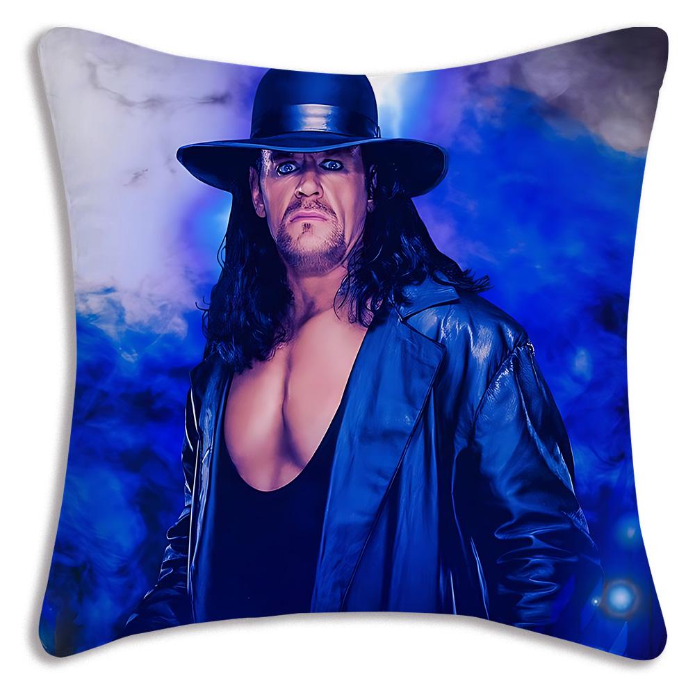 W-WWE LOGO W-WrestleMania Pillow Covers Cartoon Sofa Decorative Home Double-sided Printing Short Plush Cute Cushion Cover