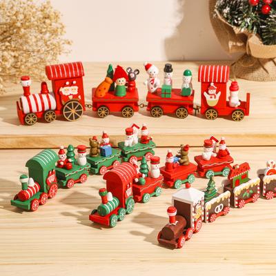 Christmas Wooden Train Merry Christmas Ornaments Christmas Decorations For Home 2024 Xmas Tree Decor Noel Navidad New Year Gifts