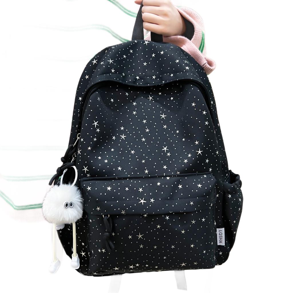 Schoolbag Korean Ins Wind Star Backpack Female Large Capacity Junior High School Student School Bag Leisure Travel Computer Backpack