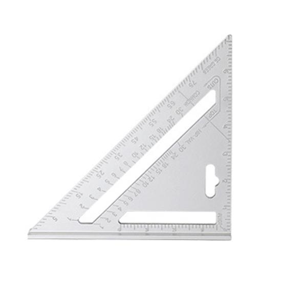 Dreieckiges Lineal, hochpräzises, kompaktes, tragbares, multifunktionales Lineal mit doppelter Lasergravur, Mess- und Layoutwerkzeug für Zimmerleute
