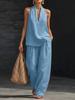 European & American Plus Size Halter V-neck Cotton Linen Blend Camisole
