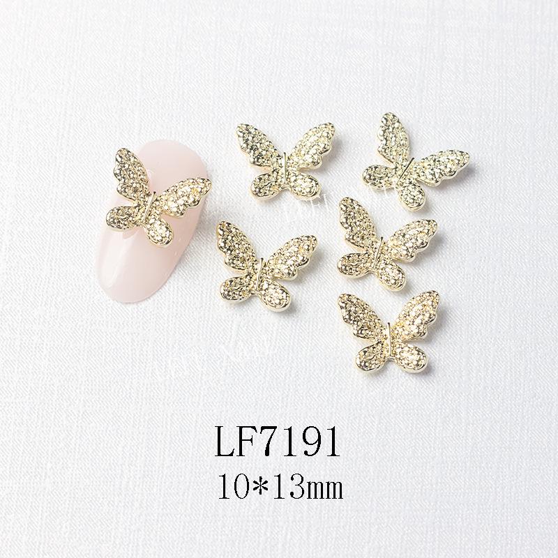 3D Metal Butterfly Nail Art Decorations with Mini Rhinestones