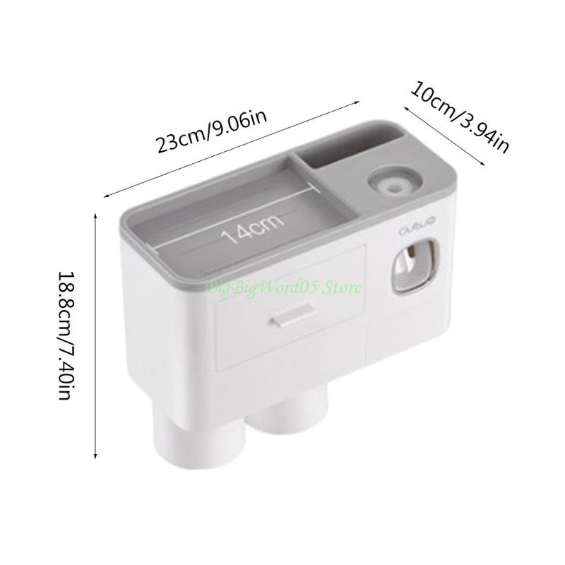 24TE Toothpaste Dispensers 2Pcs Toothbrush Holders Toothpaste Press Set for Bathroom