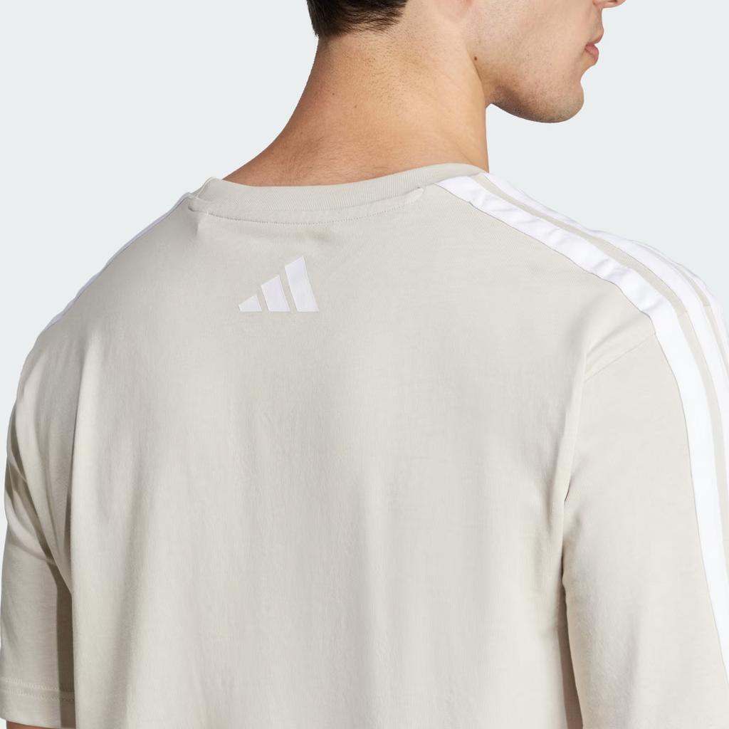 Adidas Letter Round Neck Short Sleeve T-Shirt Unisex Tops Light-Brown JJ3870