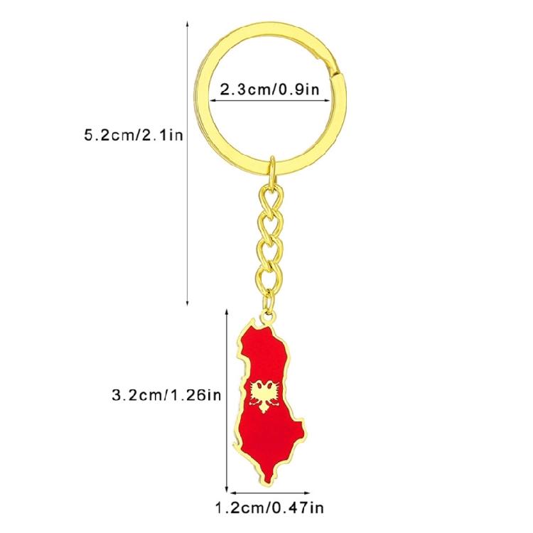 Versatile Keychain Albania Eagle Map Flag Key Chain Ethnic Style Keyrings Decor