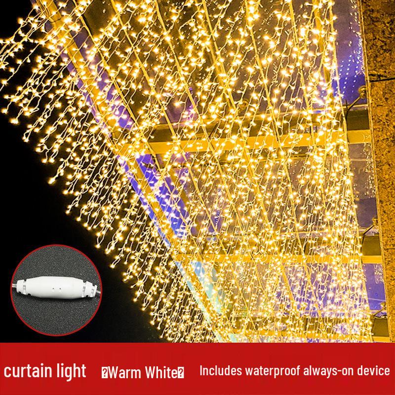 Funkelnde Stern Lichterketten: Romantische Outdoor-Eiszapfen-Wasserfall-Dekoration für Hochzeiten