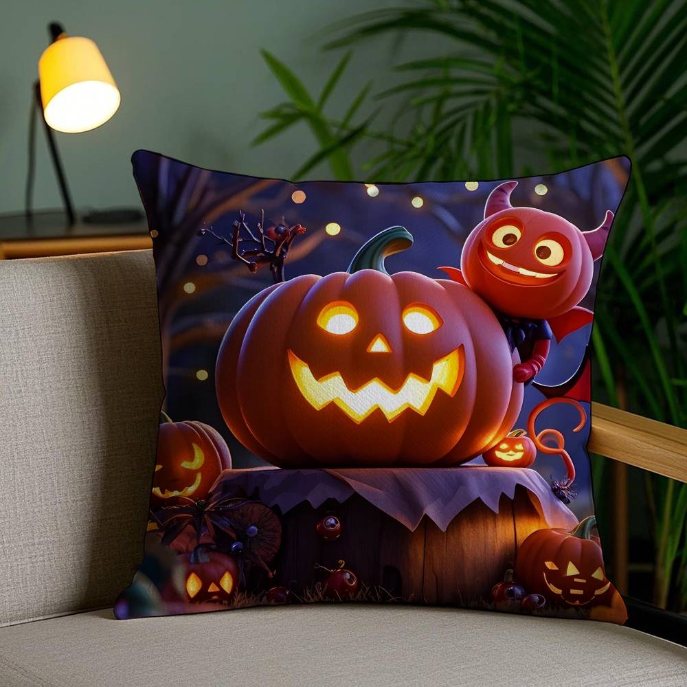 Halloween Tägliche Kissenhülle Anti-Hausstaubmilben Unsichtbarer Reißverschluss Sofa Bett