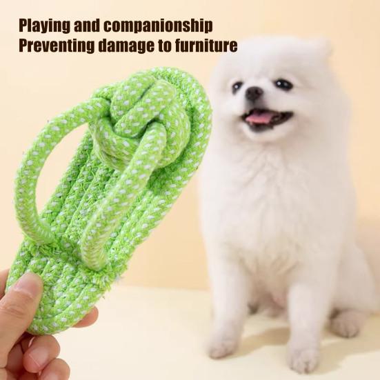 Rope Knot Dog Toy Knot Ball Chew Toy Interactive Tug-of-War Toy Soft Bite-Resistant Fetch Toy for Small To Large Dogs Teeth Cleaning Anxiety Relief